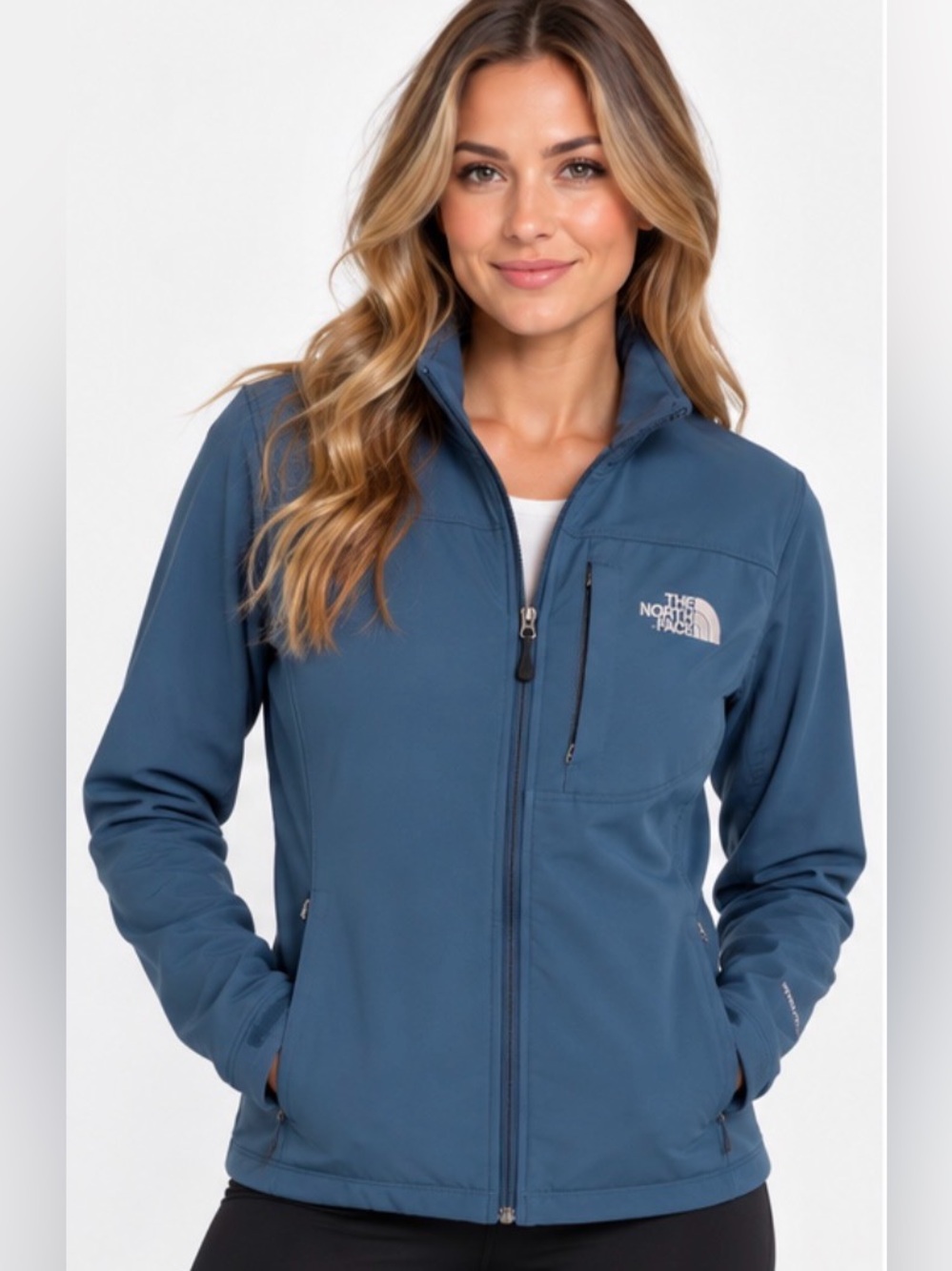 The North Face TNF Apex Women’s Blue Softshell Full Zip Jacket Medium